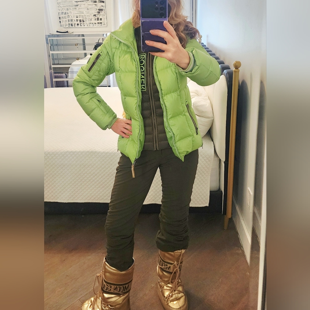 Bogner Womens Light Green Olive Accents US 6 Puffer Ski Jacket Matching Pants